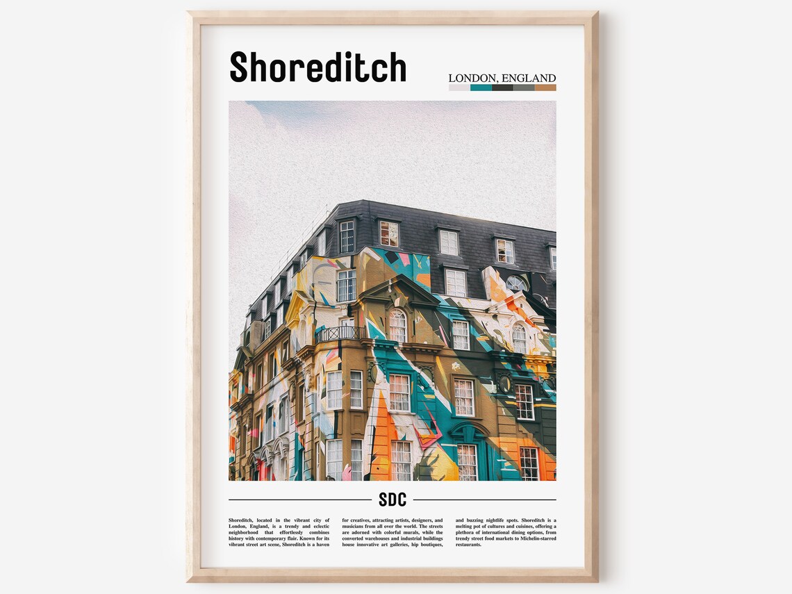 Shoreditch London Street Art Mural Colorful Building Photo Poster