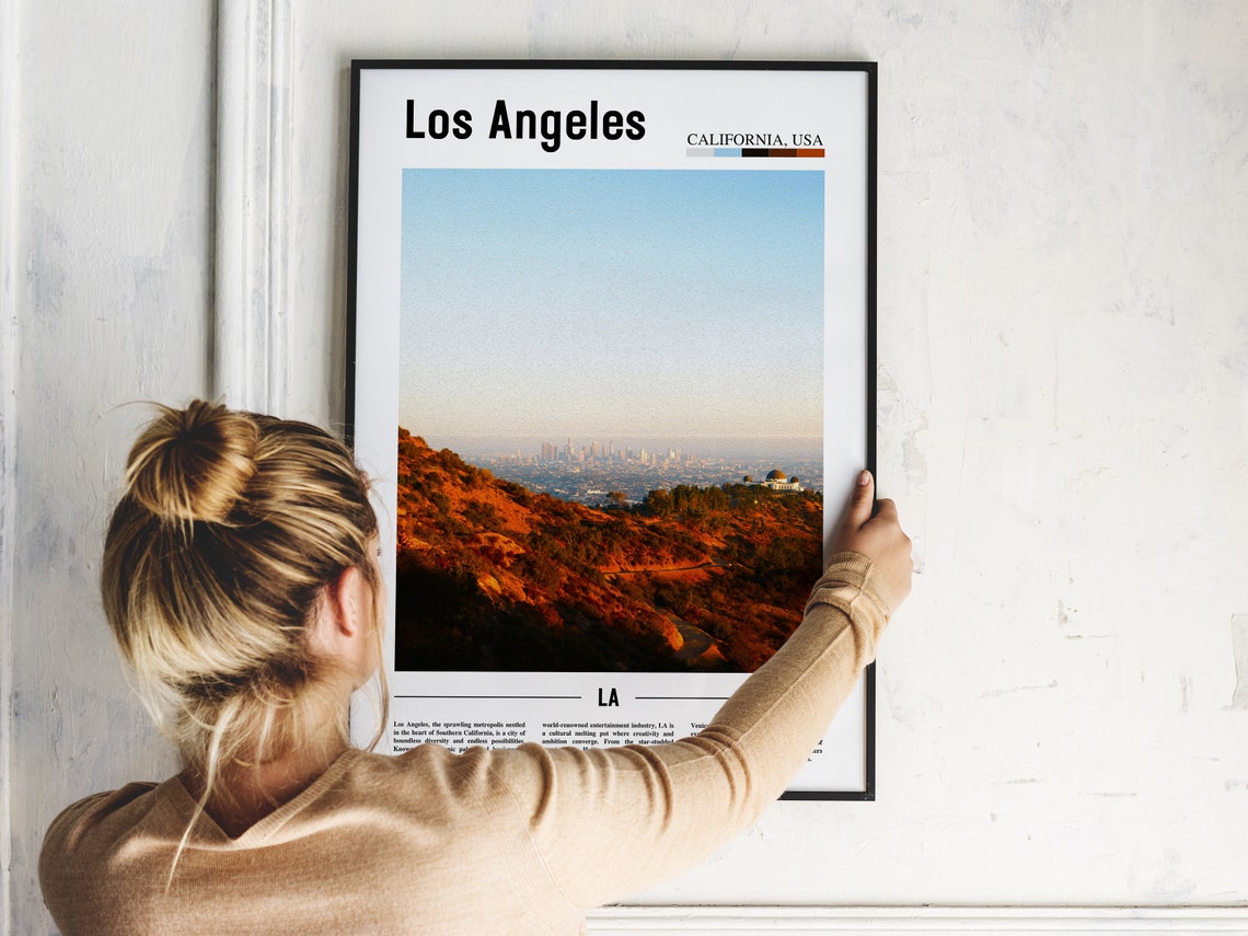 Los Angeles Griffith Observatory Skyline Sunset Hills Photo Poster - Image 2