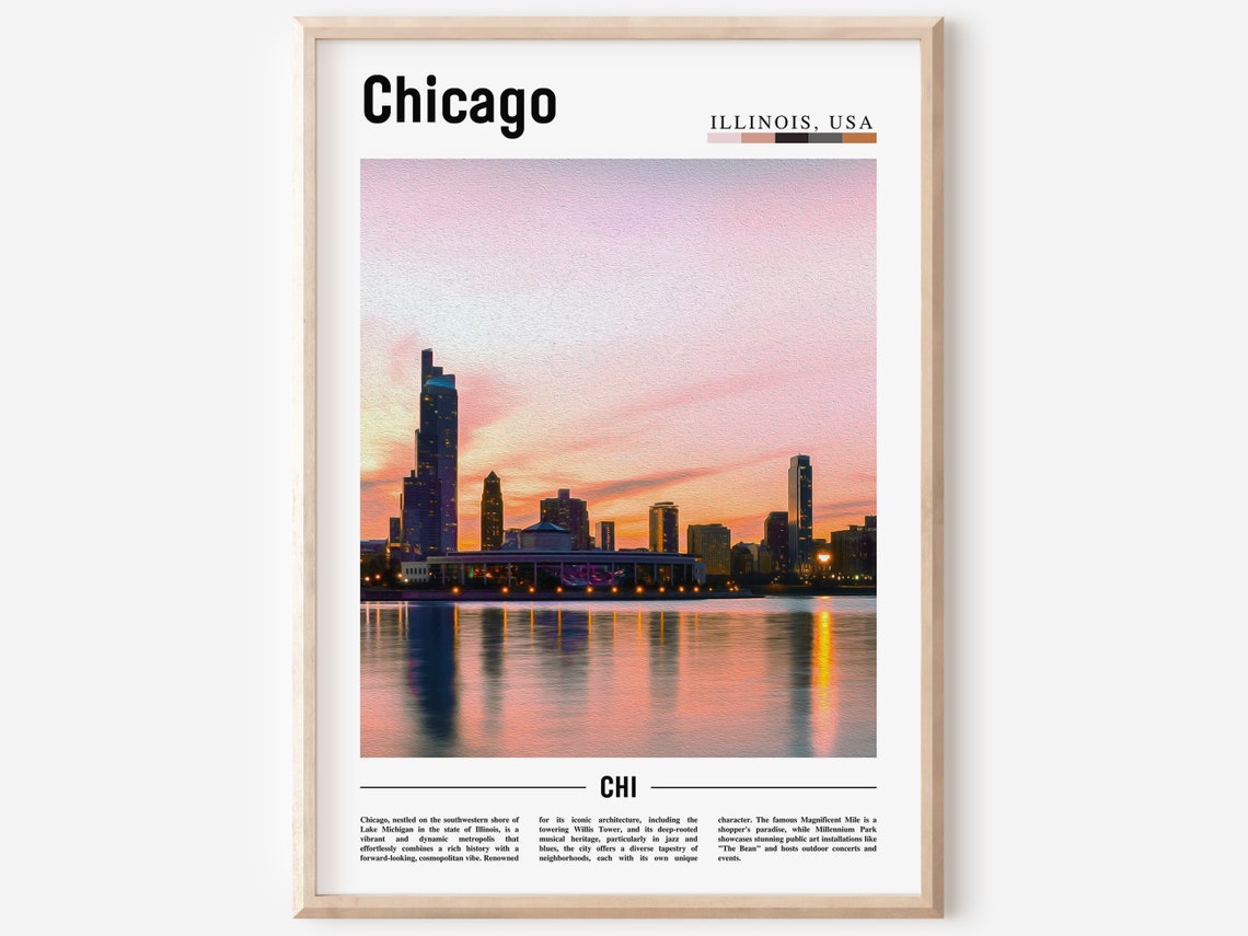 Chicago Print Chicago Poster Chicago Wall Art United States Photo United States Poster United States Print
