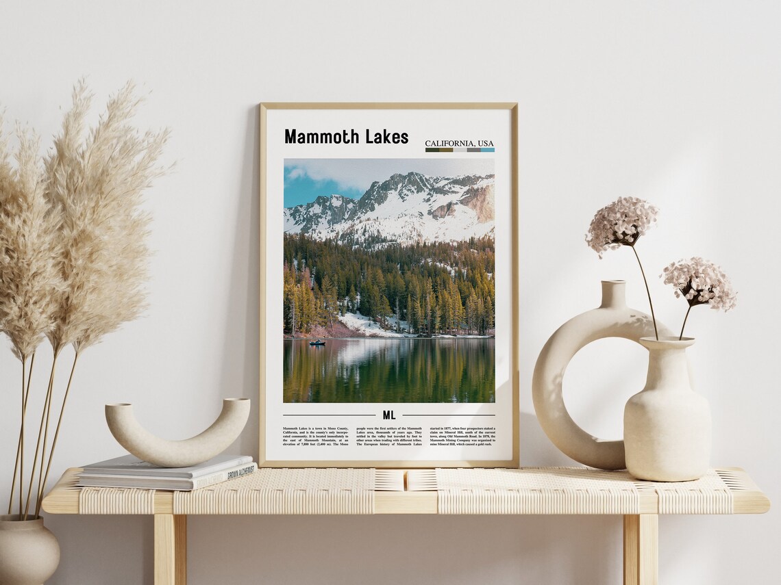 Mammoth Lakes California Snow Mountain Lake Photo Travel Poster - Image 3