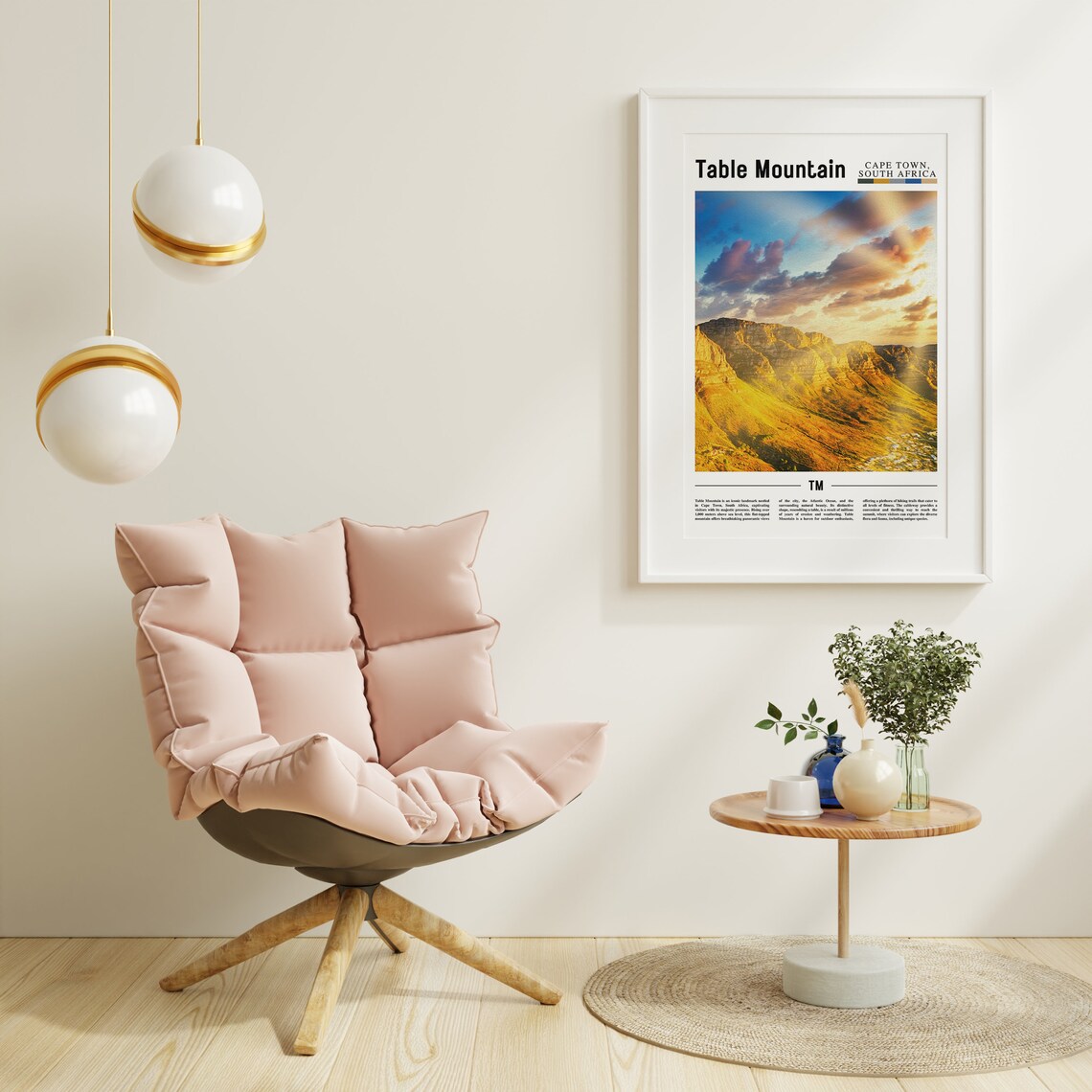Table Mountain Cape Town South Africa Golden Light Travel Poster - Image 3