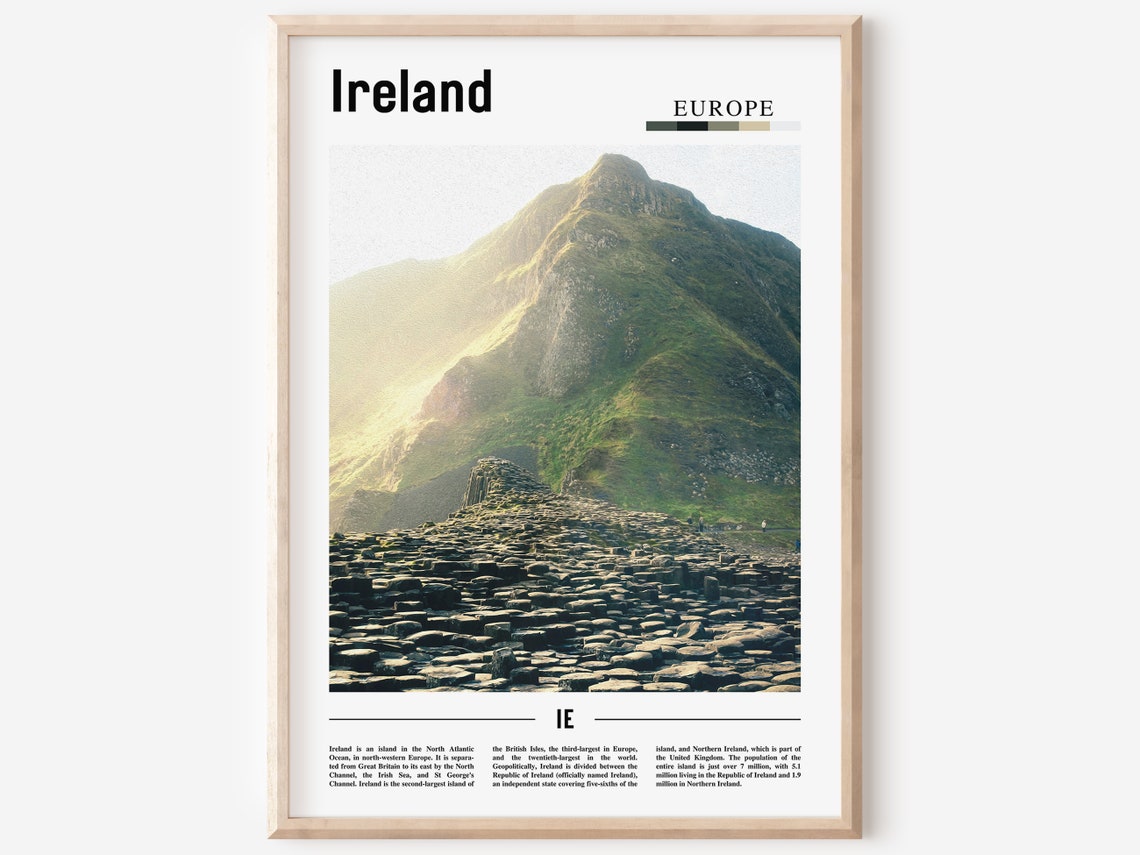 Ireland Print Ireland Poster Ireland Wall Art Minimal Travel Print Minimal City Poster Travel Destination Print Oil Painting Poster