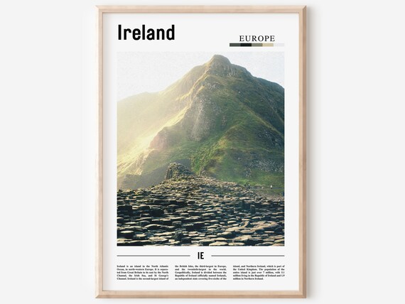 Ireland Giants Causeway Basalt Columns Misty Coast Travel Poster