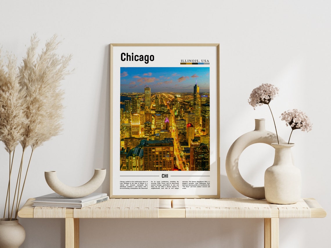 Chicago Print Chicago Poster Chicago Wall Art United States Photo United States Poster United States Print - Image 3