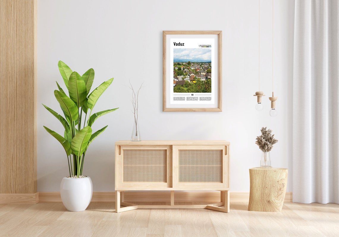 Vaduz Liechtenstein Charming Town Valley Panorama Photo Poster - Image 3