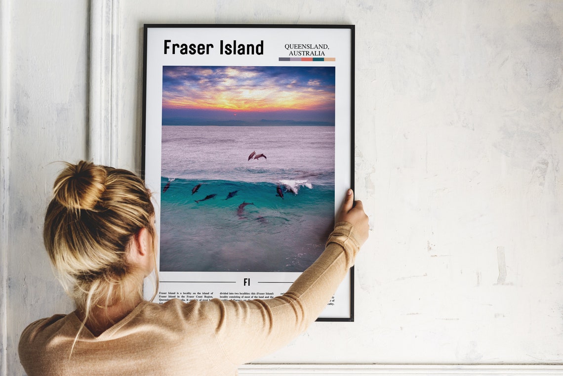 Fraser Island Print Fraser Island Poster Fraser Island Wall Art Minimal Travel Print Minimal City Poster Travel Oil Painting Poster - Image 2