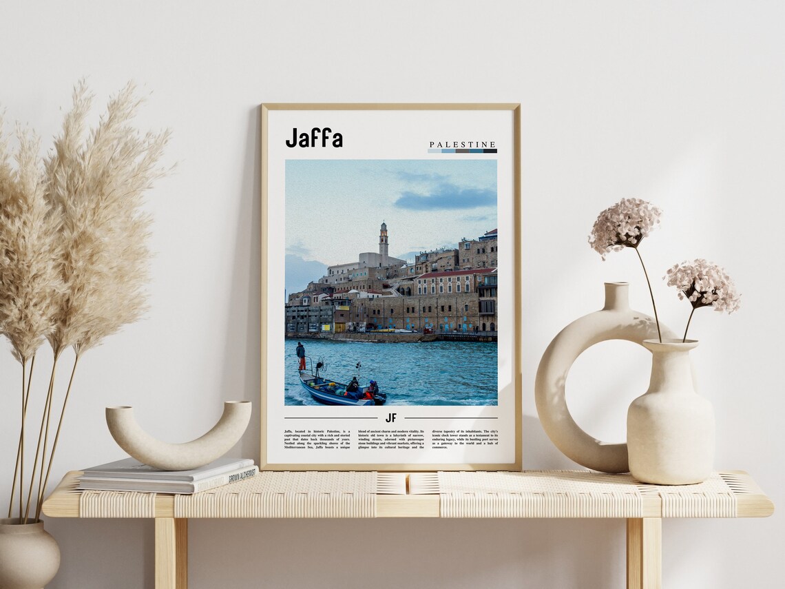 Jaffa Palestine Historic Old Port City Mediterranean Sea Travel Poster - Image 3