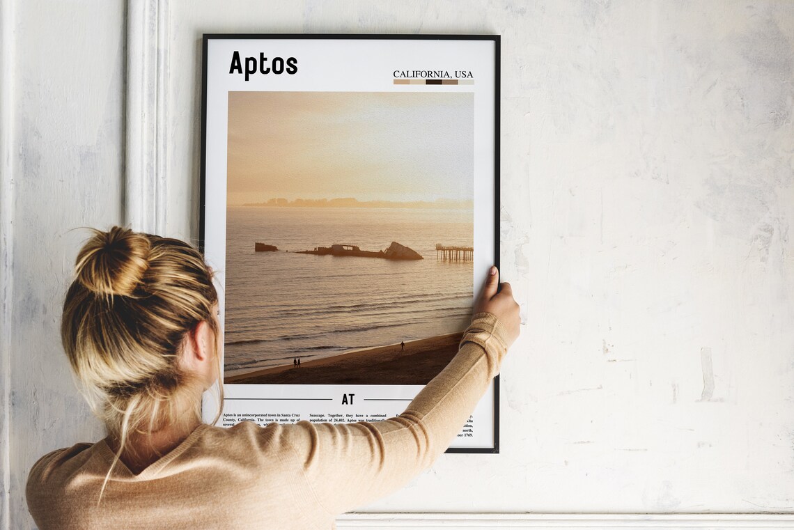 Aptos Minimal Travel Poster, City Destination Art Print - Image 2