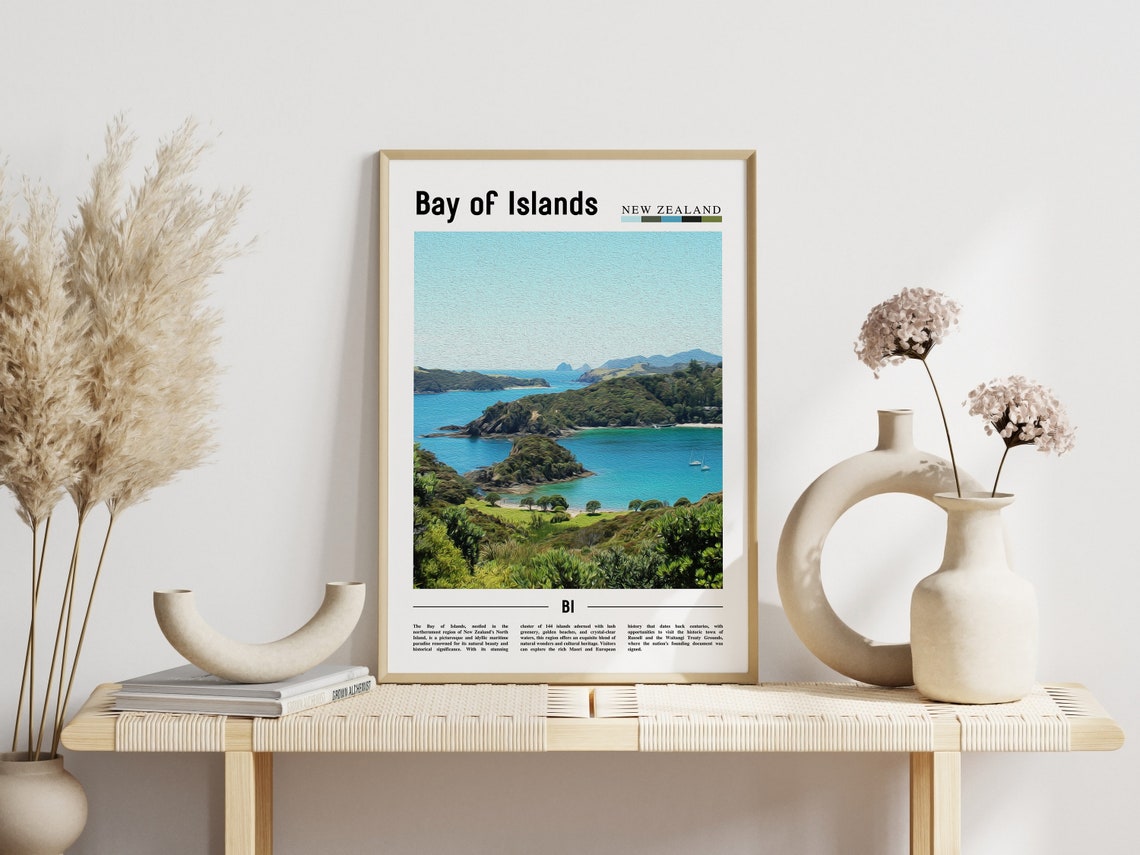 Bay of Islands New Zealand Coastal Bays Sailboats Poster Artwork - Image 3