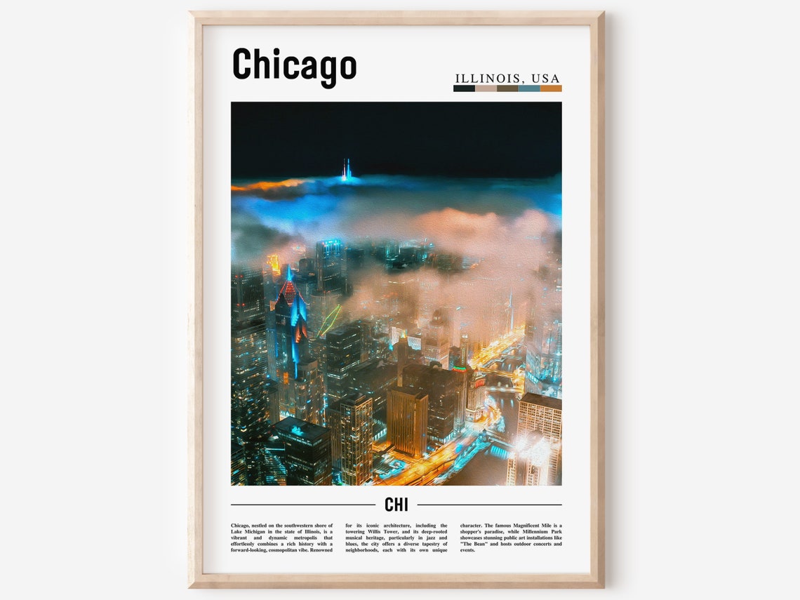 Chicago Print Chicago Poster Chicago Wall Art United States Photo United States Poster United States Print
