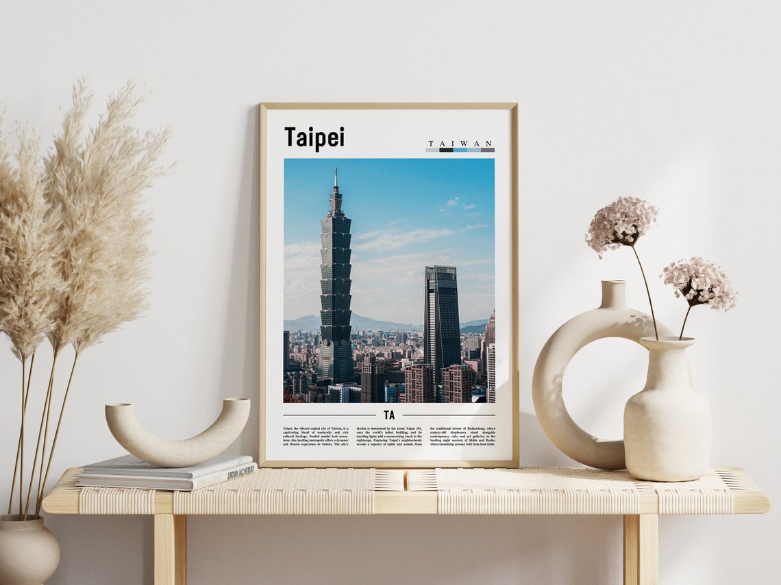 Taipei Poster Taipei Print Taipei Wall Art Asia Print Asia Poster Asia Photo Minimal Travel Poster - Image 3
