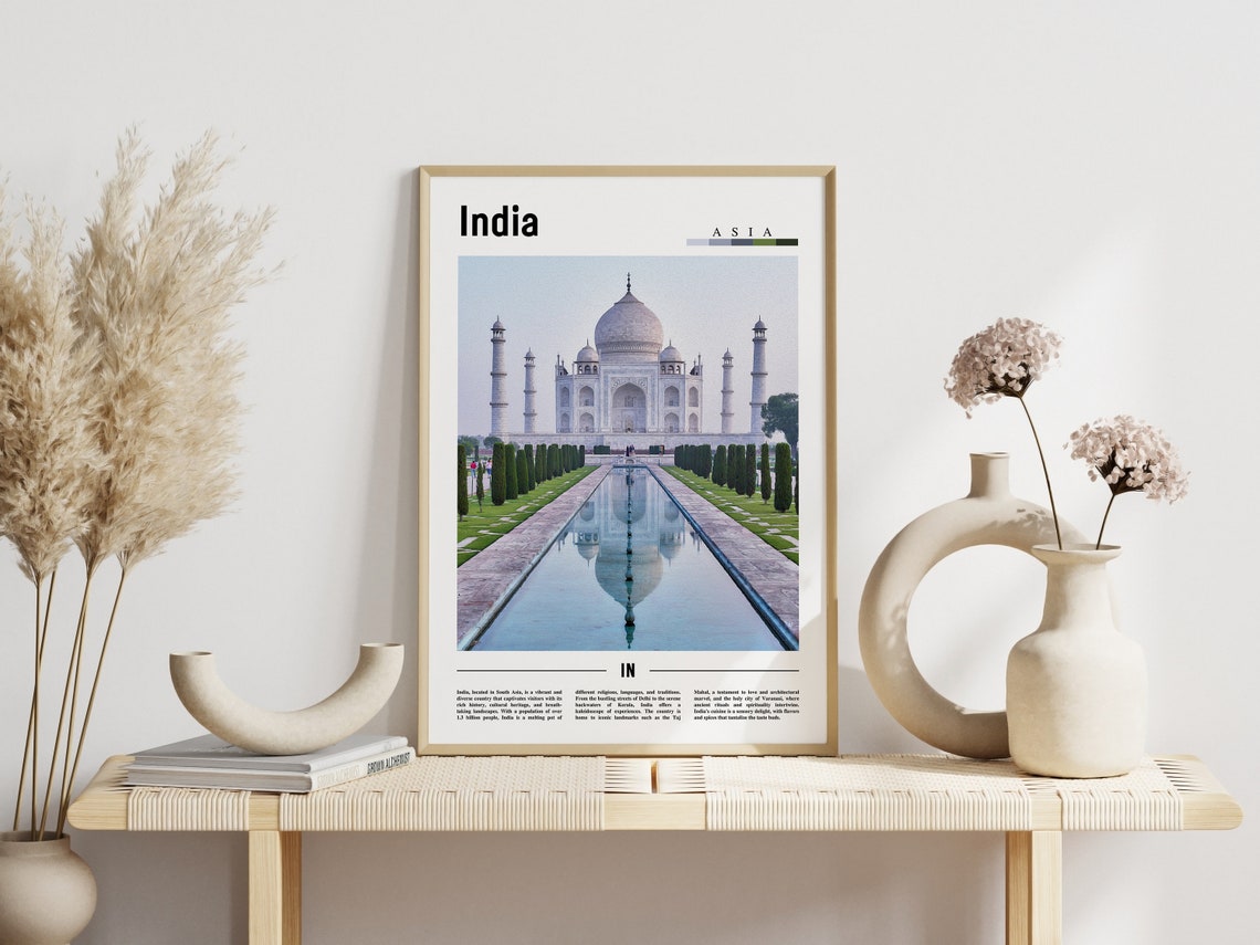 India Taj Mahal Marble Reflection Pool Agra Photo Travel Poster - Image 3