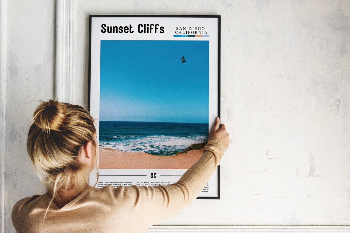Sunset Cliffs San Diego California Ocean Wave Beach Photo Travel Poster - Image 2