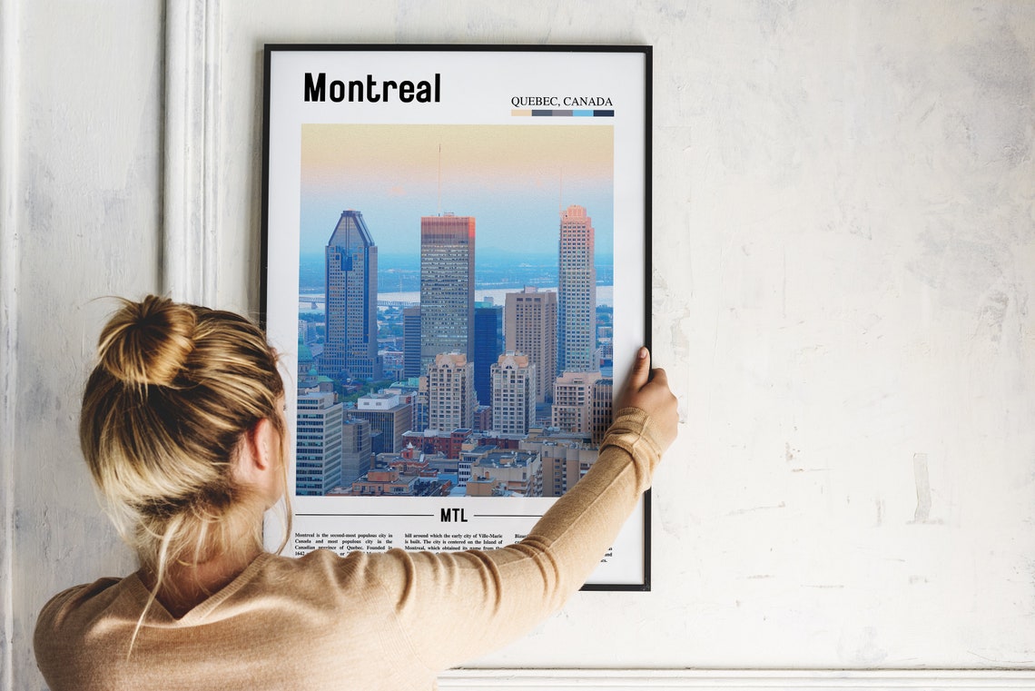 Montreal Print Montreal Poster Montreal Wall Art Oil Painting Poster Colorful City Print City Artwork Travel Artwork Travel Wall Art - Image 2