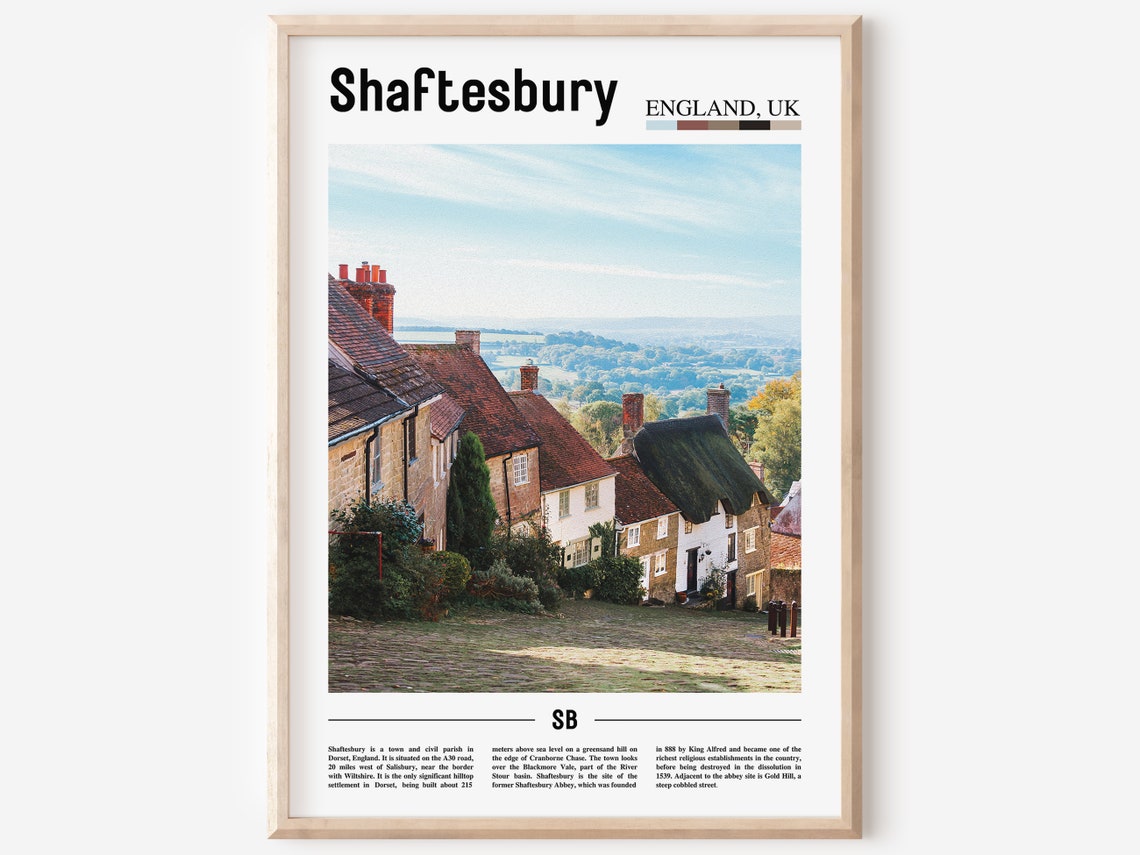 Shaftesbury Print Shaftesbury Poster Shaftesbury Wall Art Oil Painting Poster City Print City Artwork Travel Artwork Travel Wall Art