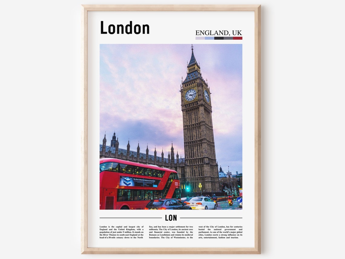 London Poster London Print London Wall Art Minimal Travel Print Minimal City Poster Travel Destination Oil Painting Poster