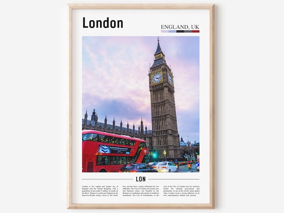 London Big Ben Red Bus England UK Landmark Poster Travel Photo