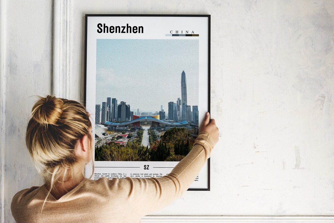 Shenzhen Skyline Futuristic Towers Modern Megacity China Travel Poster - Image 2