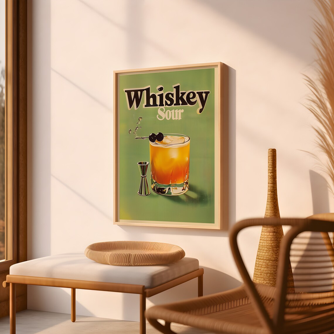 Vintage Whiskey Sour Cocktail Bar Decor Poster for Home Bar Lovers - Image 2