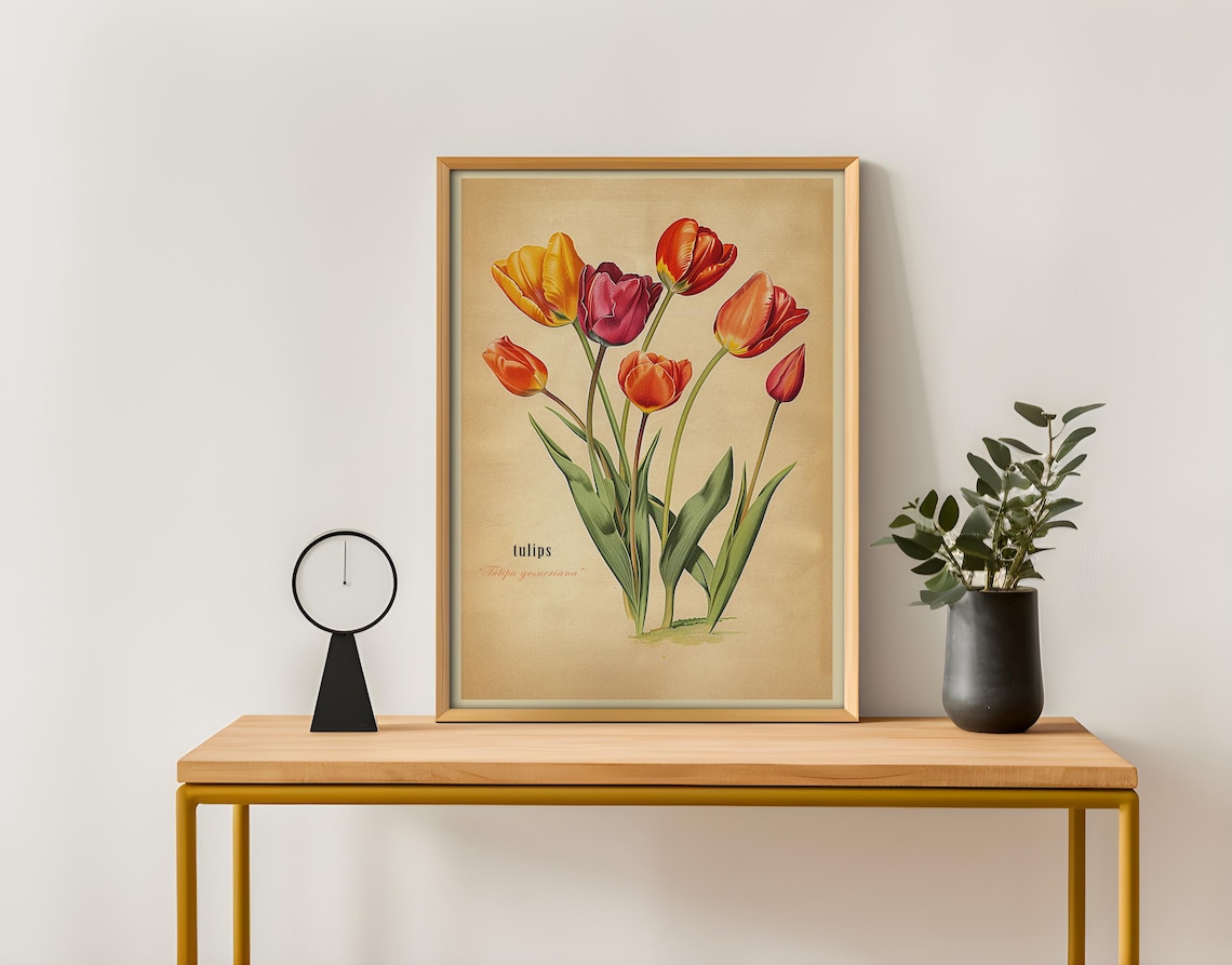 Vintage Tulips Art Print, Antique Botanical Poster - Image 4