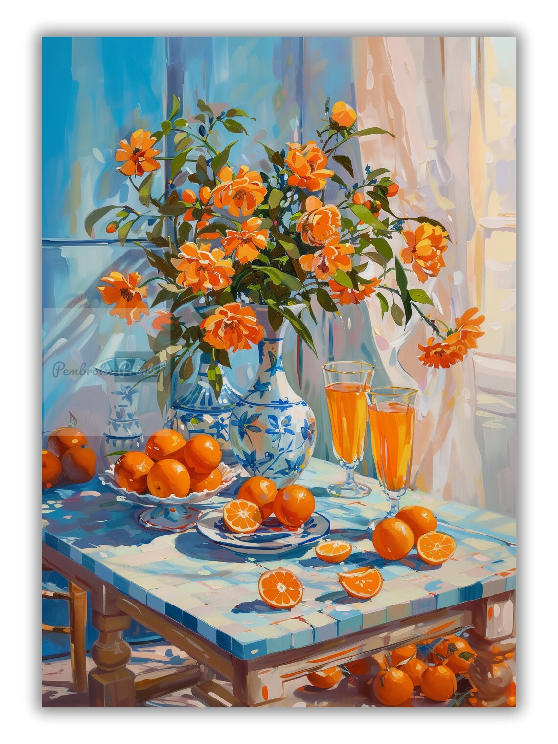 Orange Spread Print For Kitchen Abstract Painting Vibrant Vivid Color Kitchen Poster Matisse Styled Artwork - Image 3