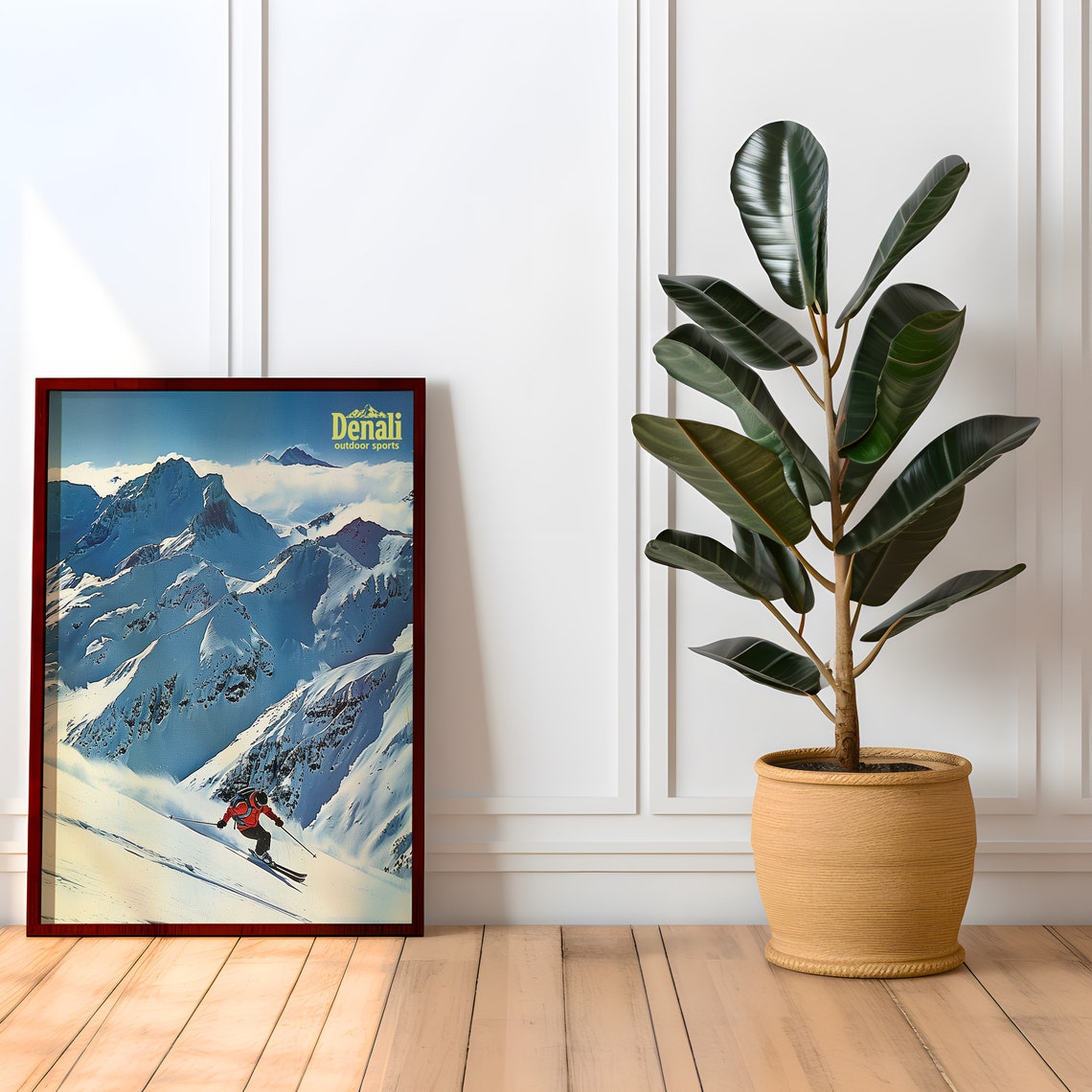 Vintage Skiing Magazine Poster, Backcountry Ski Art Print - Image 2