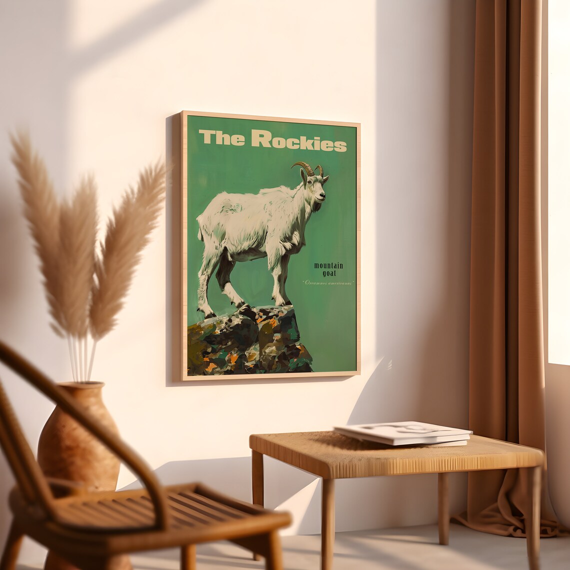 Vintage Mountain Goat Art Print, Rocky Mountains - Image 2