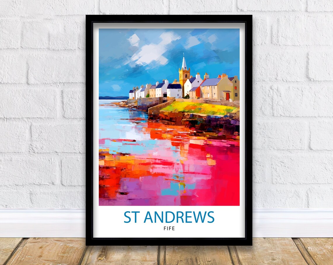 St Andrews, Fife Travel Poster, Scotland Print