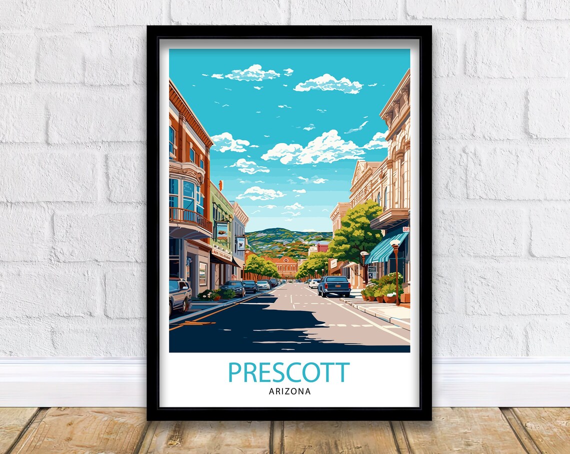 Prescott Arizona Travel Poster, Home Decor Illustration