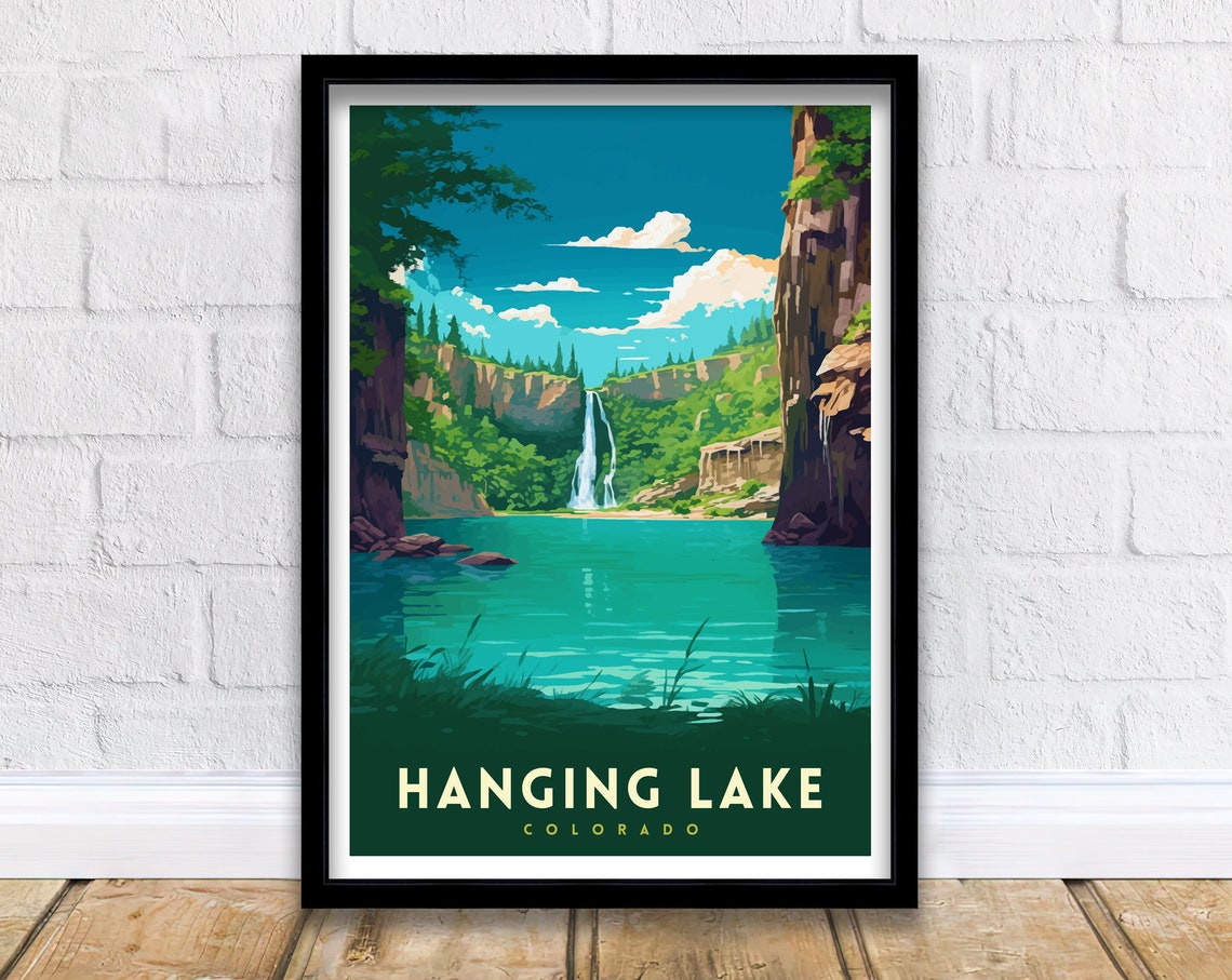 Hanging Lake Colorado Travel Print Colorado Wall Decor Hanging Lake Poster Rocky Mountain Travel Prints Colorado Art Print Hanging Lake