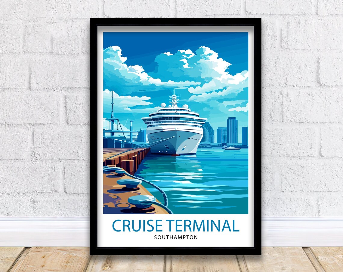Southampton UK Travel Poster, English Port City