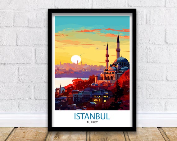 Istanbul Turkey Travel Poster, Turkey Home Decor