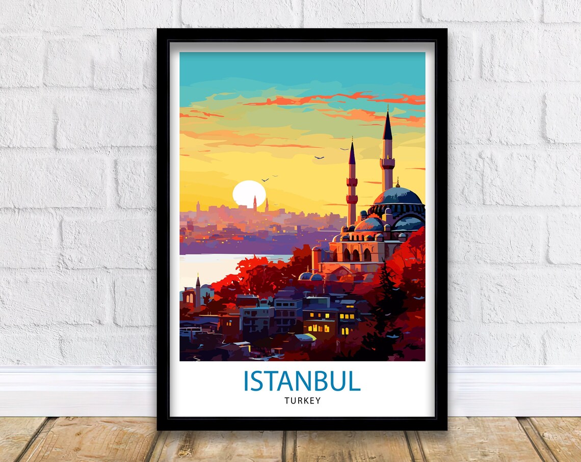 Istanbul Turkey Travel Poster, Turkey Home Decor