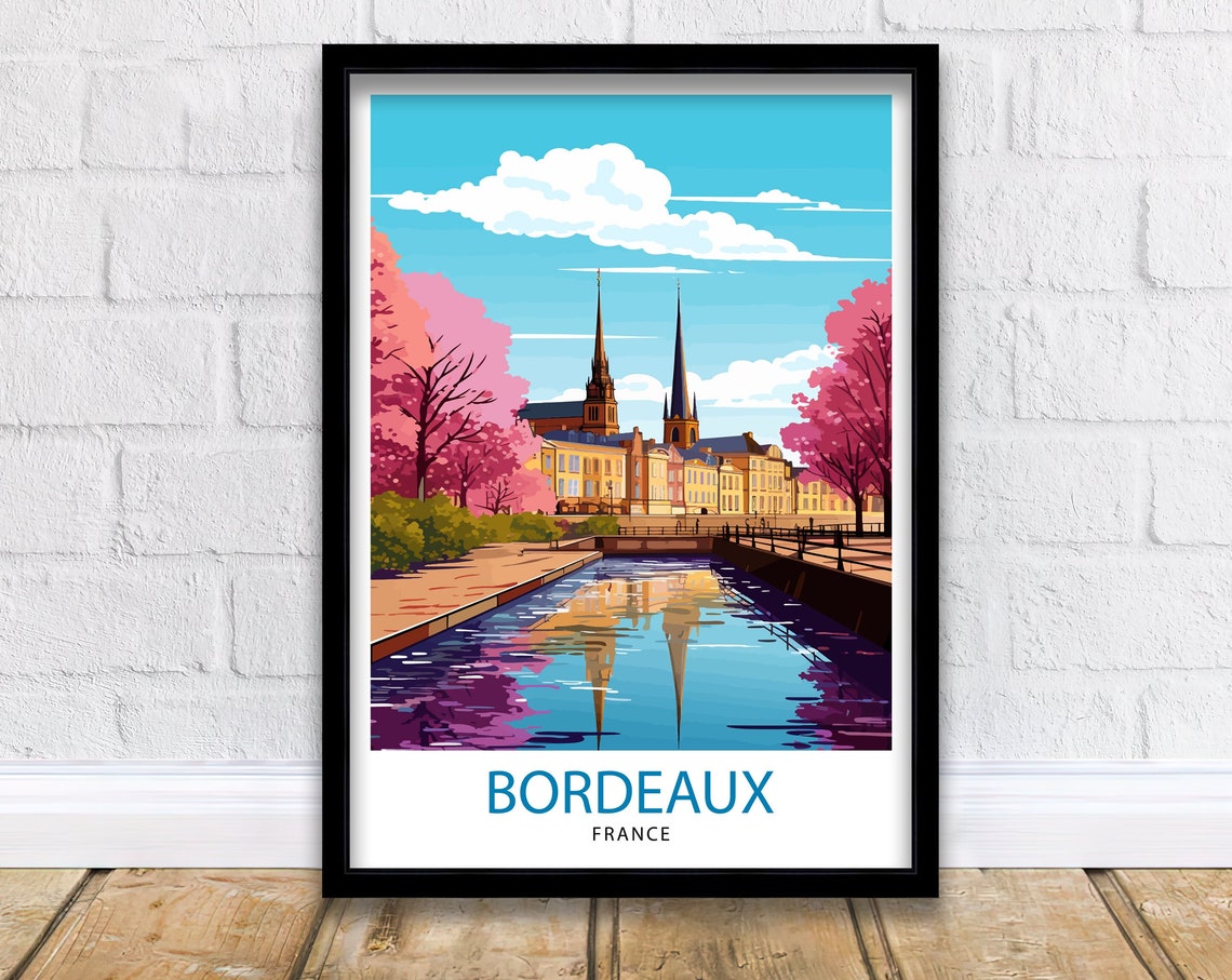 Bordeaux France Travel Print Bordeaux Wall Decor Bordeaux Poster France Travel Prints Bordeaux Art Print Bordeaux Illustration Bordeaux
