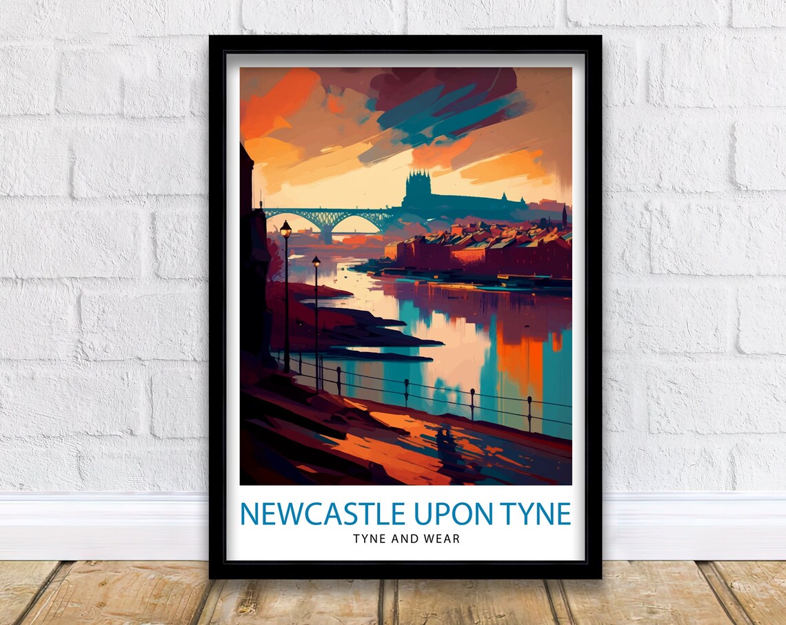 Newcastle Upon Tyne Travel Print Poster Print