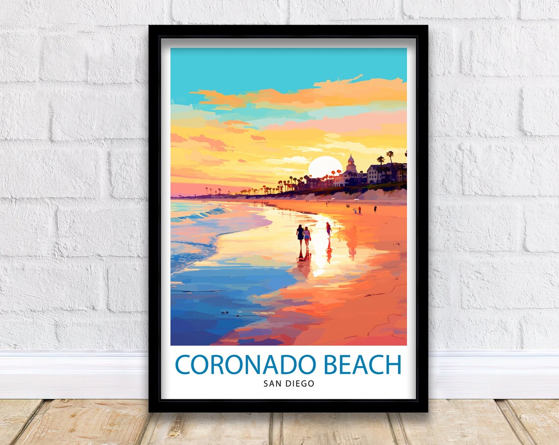 Coronado Beach San Diego Travel Poster, California
