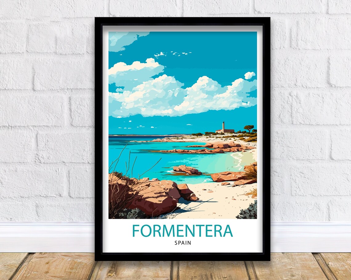 Formentera Travel Poster, Island Home Decor