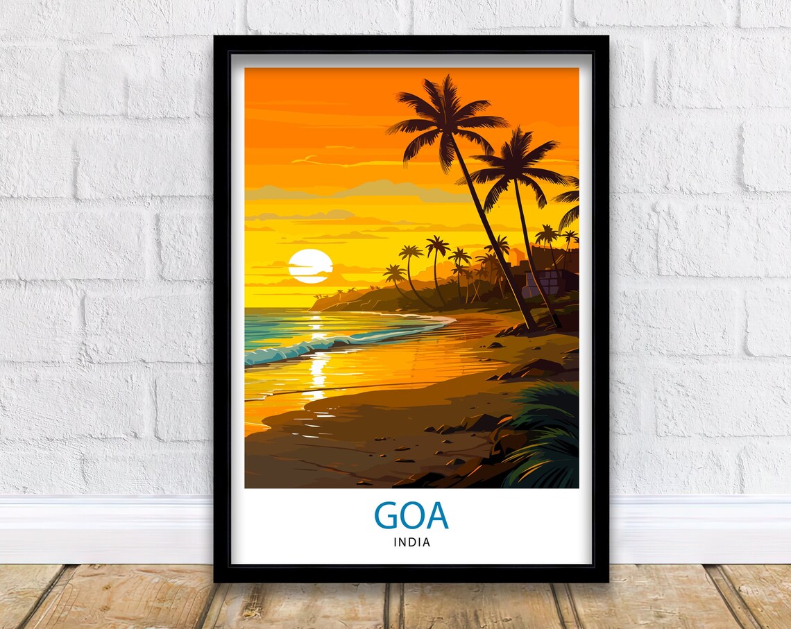Goa India Travel Poster, India Travel Art Print
