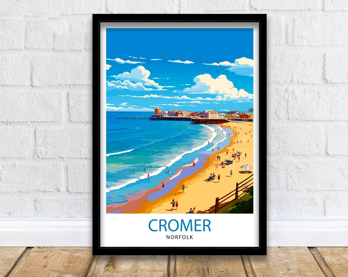 Cromer Norfolk Travel Poster, Cromer Wall Decor