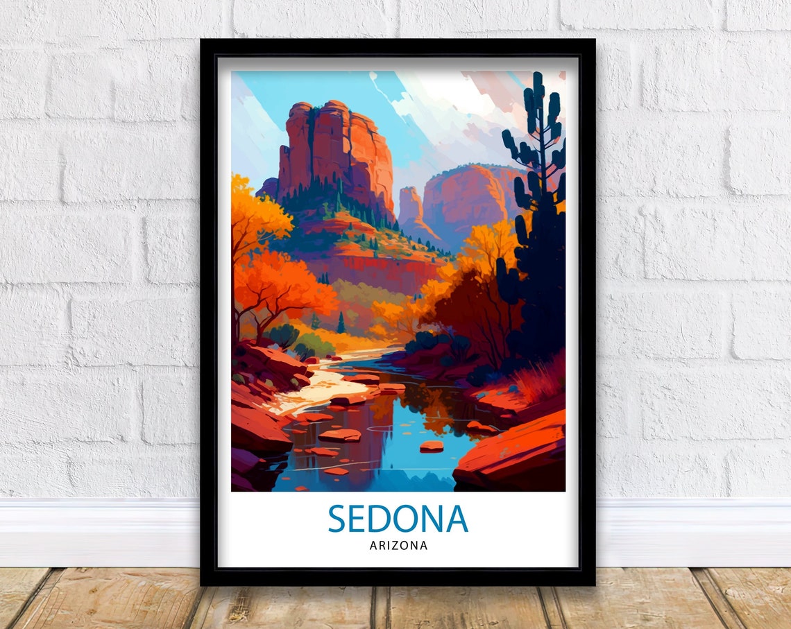 Sedona Arizona Red Rock Canyon Sunset Landscape Travel Poster