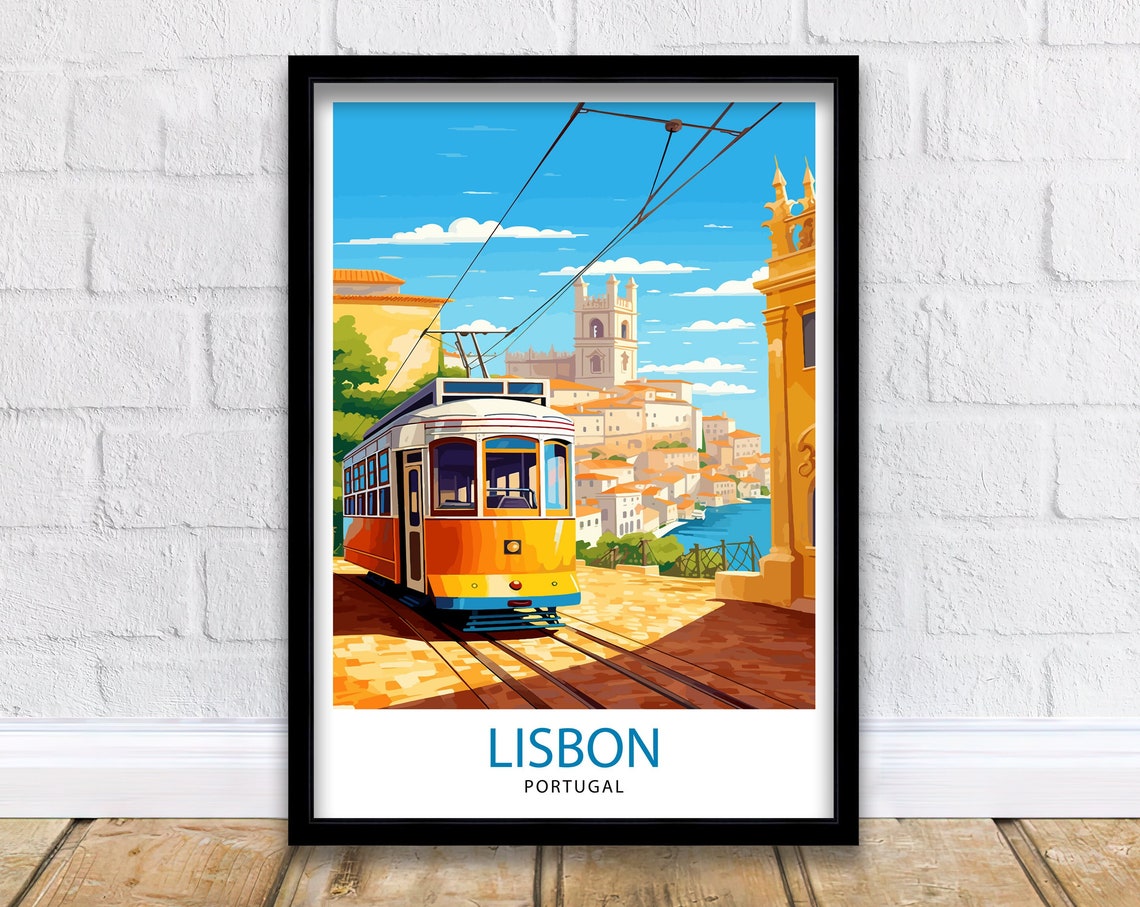 Lisbon Portugal Travel Print Lisbon Wall Decor Lisbon Poster Portugal Travel Prints Lisbon Art Print Lisbon Illustration Lisbon Wall Art