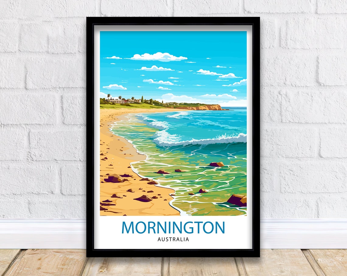 Mornington Australia Sandy Beach Rocky Point Ocean View Poster