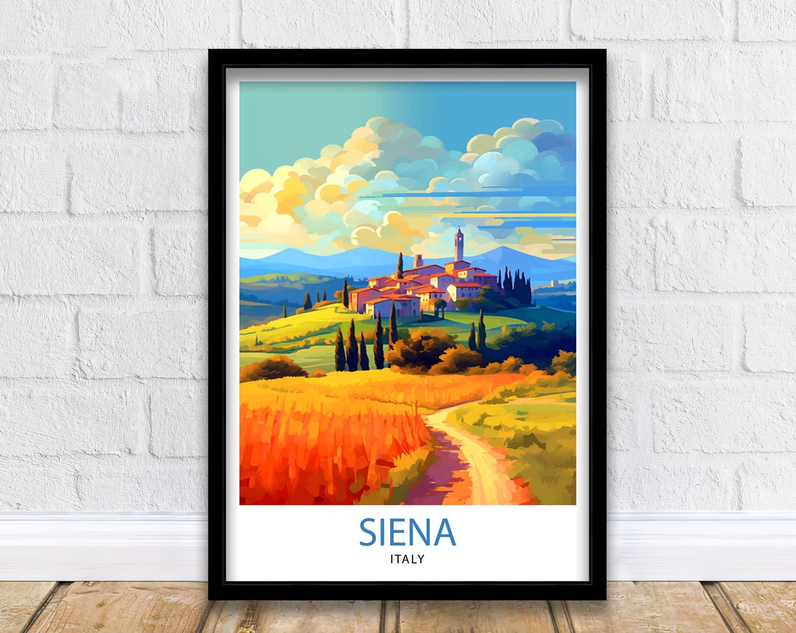 Siena Italy Travel Print Siena Wall Decor Siena Poster Tuscany Travel Prints Siena Art Print Siena Illustration Siena Wall Art Italy Print