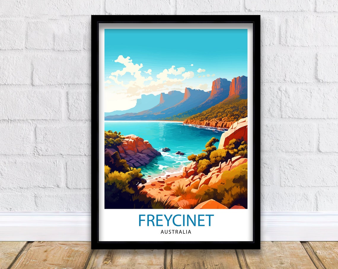 Freycinet Australia Red Granite Cliffs Turquoise Bay Bold Coast Poster