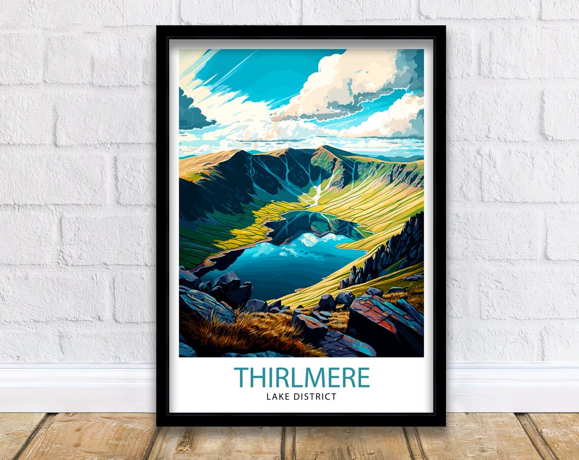 Thirlmere Lake District Travel Poster, Lake District