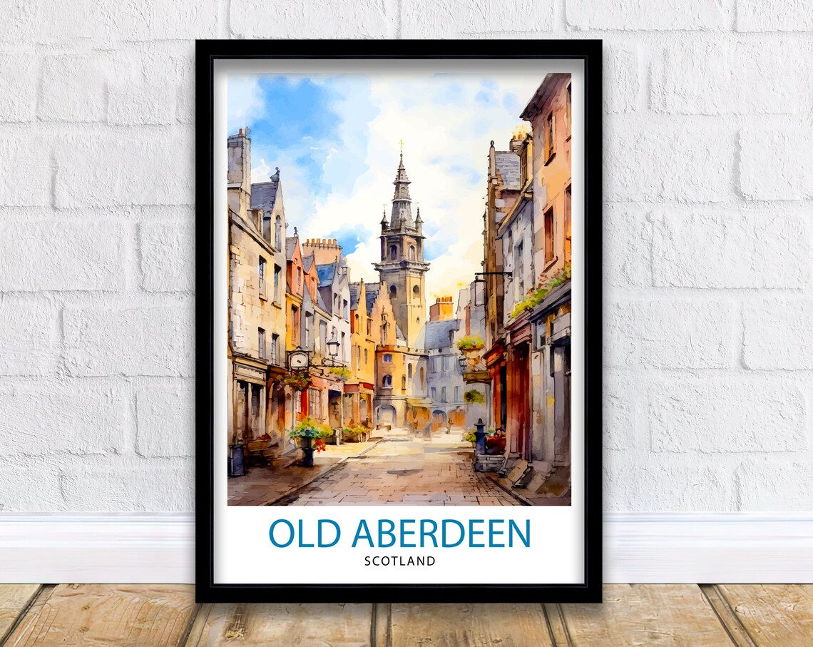 Old Aberdeen Scotland Travel Poster, Wall Decor