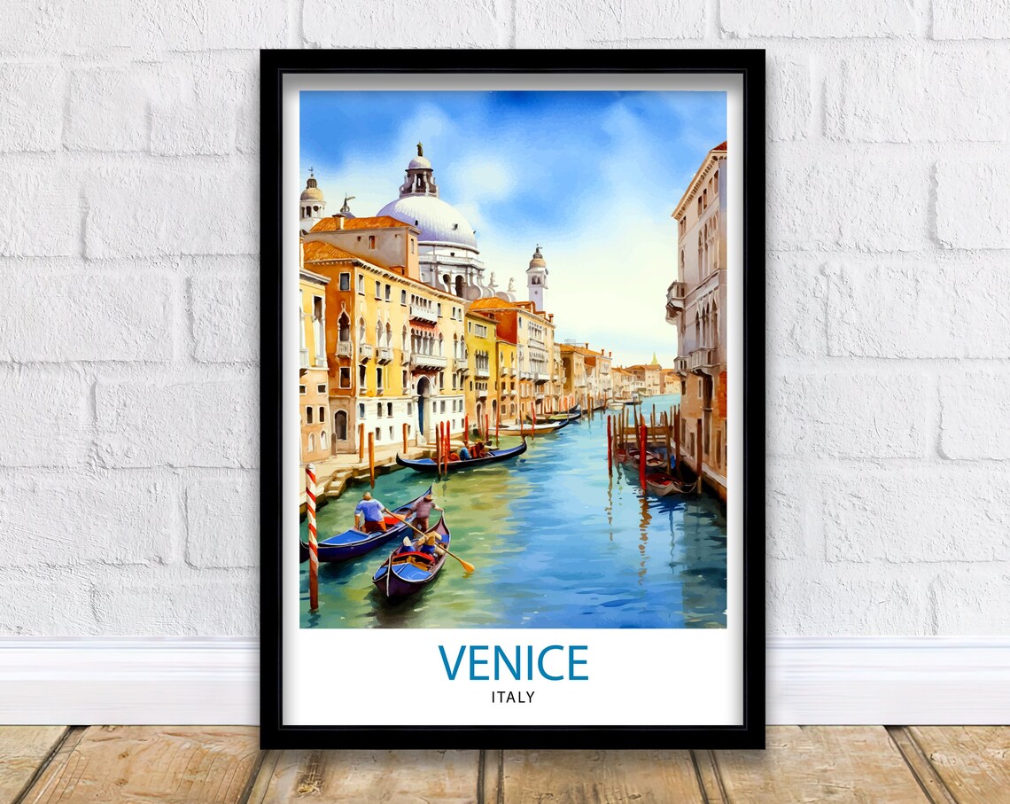Venice Travel Poster, Italy City Illustration