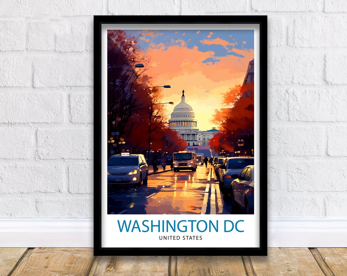 Washington Travel Poster, Washington DC Home Decor