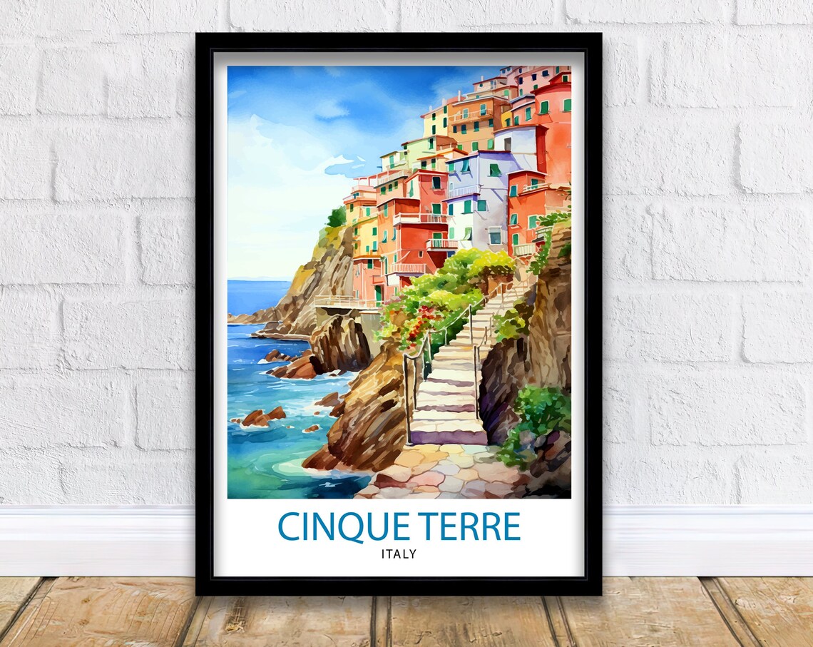 Cinque Terre Italy Travel Poster, Travel Decor