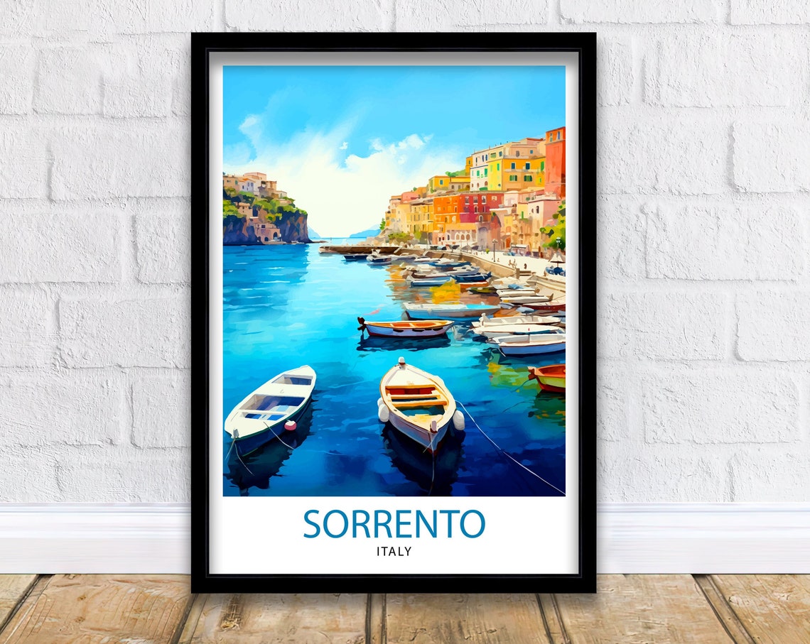 Sorrento Italy Travel Print Sorrento Wall Decor Sorrento Poster Italy Travel Prints Sorrento Art Print Sorrento Italy Illustration